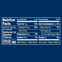 Nutrition Facts panel showing serving size, calories, and nutrients for salted mixed nuts