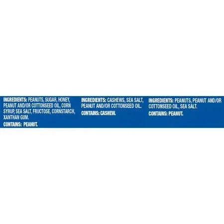 Planters Nut 24 Count-Variety Pack, Salted Peanuts, Honey Roasted Peanuts & Salted Cashews Ready-to-Go Sleeves, 40.5 oz Multi-Pack Box