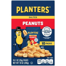 Planters salted peanuts 10-pack, 1 oz bags, plant-based protein