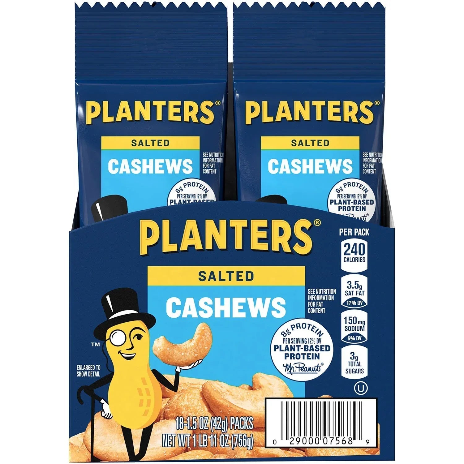Planters Salted Cashews, 1.5 oz., 18 pk.