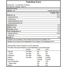 Nutrition Facts panel on dry roasted peanuts canister