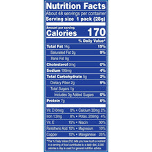 Nutrition Facts panel for salted peanuts, serving size 1 pack (28g)