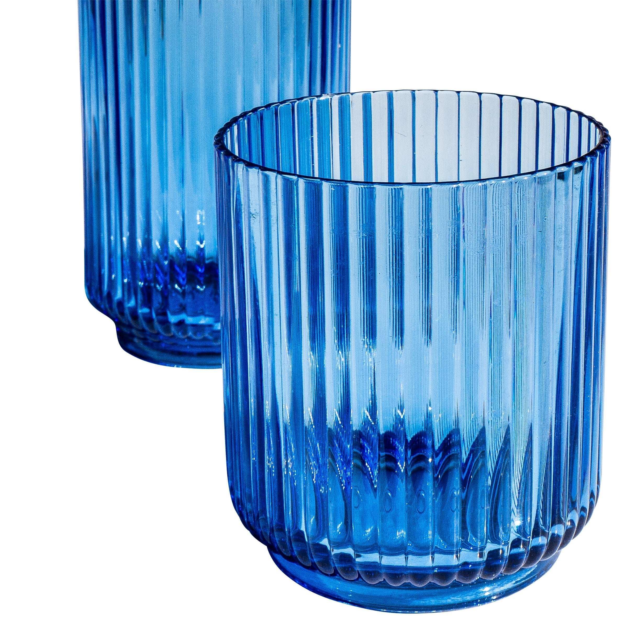 Plastic 12-piece Drinkware Set, Mesa Blue - USA MEGA SHOP