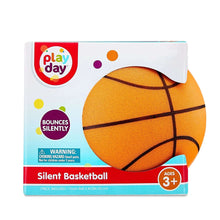 Kids silent basketball in retail box with orange ball and age label