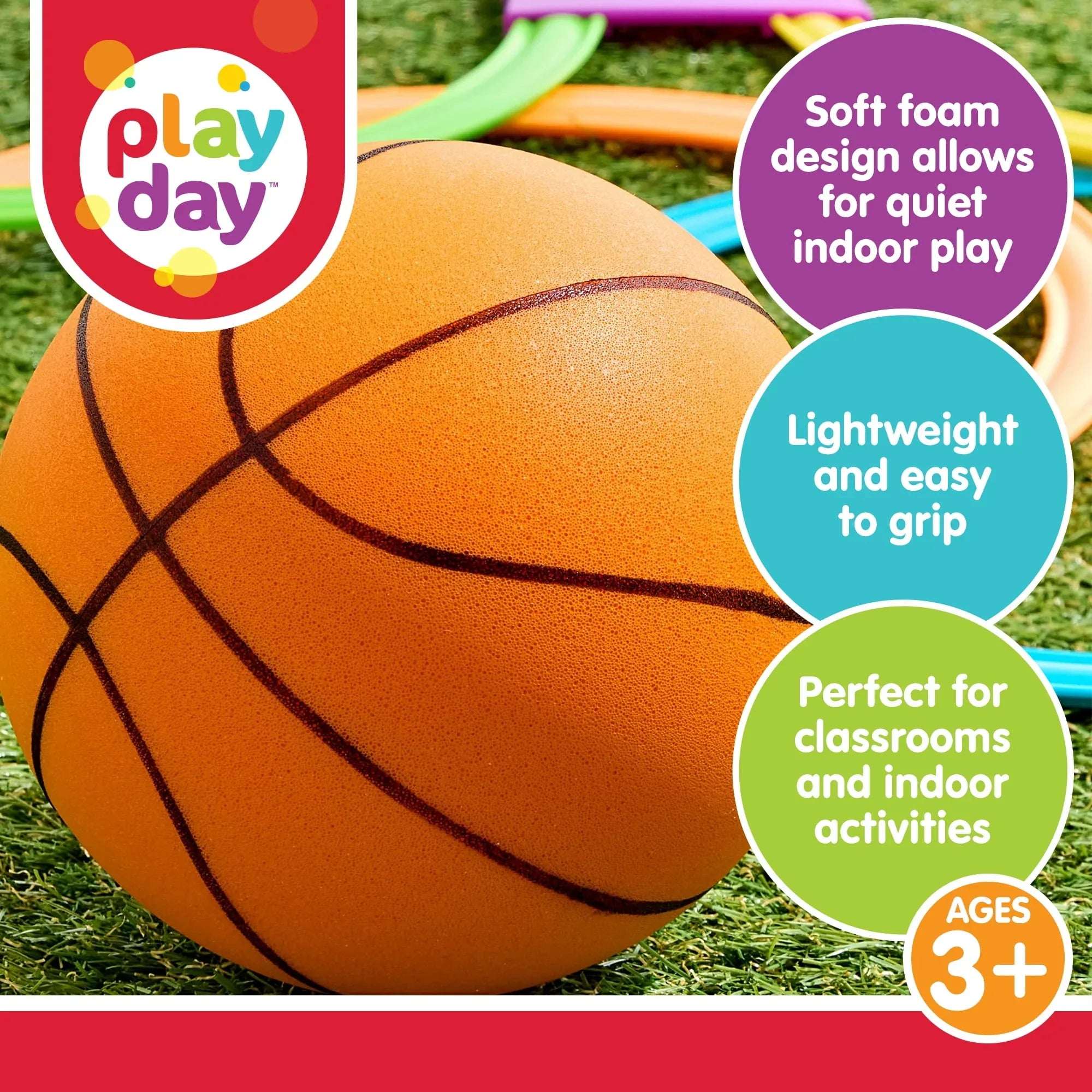 Play Day 6 Inch Silent Indoor Basketball for Kids