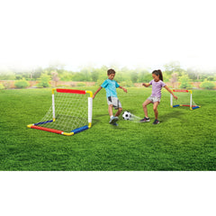Play Day Foldable Soccer Set (2 Folding Goals, Ball, Inflating Pump, & 4 Stakes) Children Ages 3+