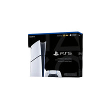 PlayStation 5 slim digital console retail box with console render and controller