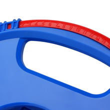 Blue ball toss board edge with red numbered track from 1 to 10