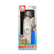 T-ball tee set package showing home plate, two bats, and ball for kids play