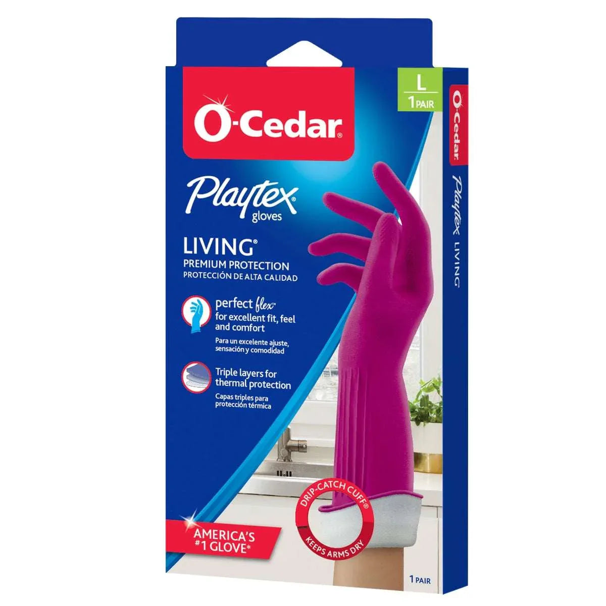 O-Cedar Playtex Living Gloves Premium Protection Rubber Cleaning Gloves, Small, 1 Pair