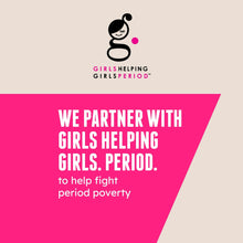 Girls helping girls charity message featuring a pink background with Playtex Sport promotion.