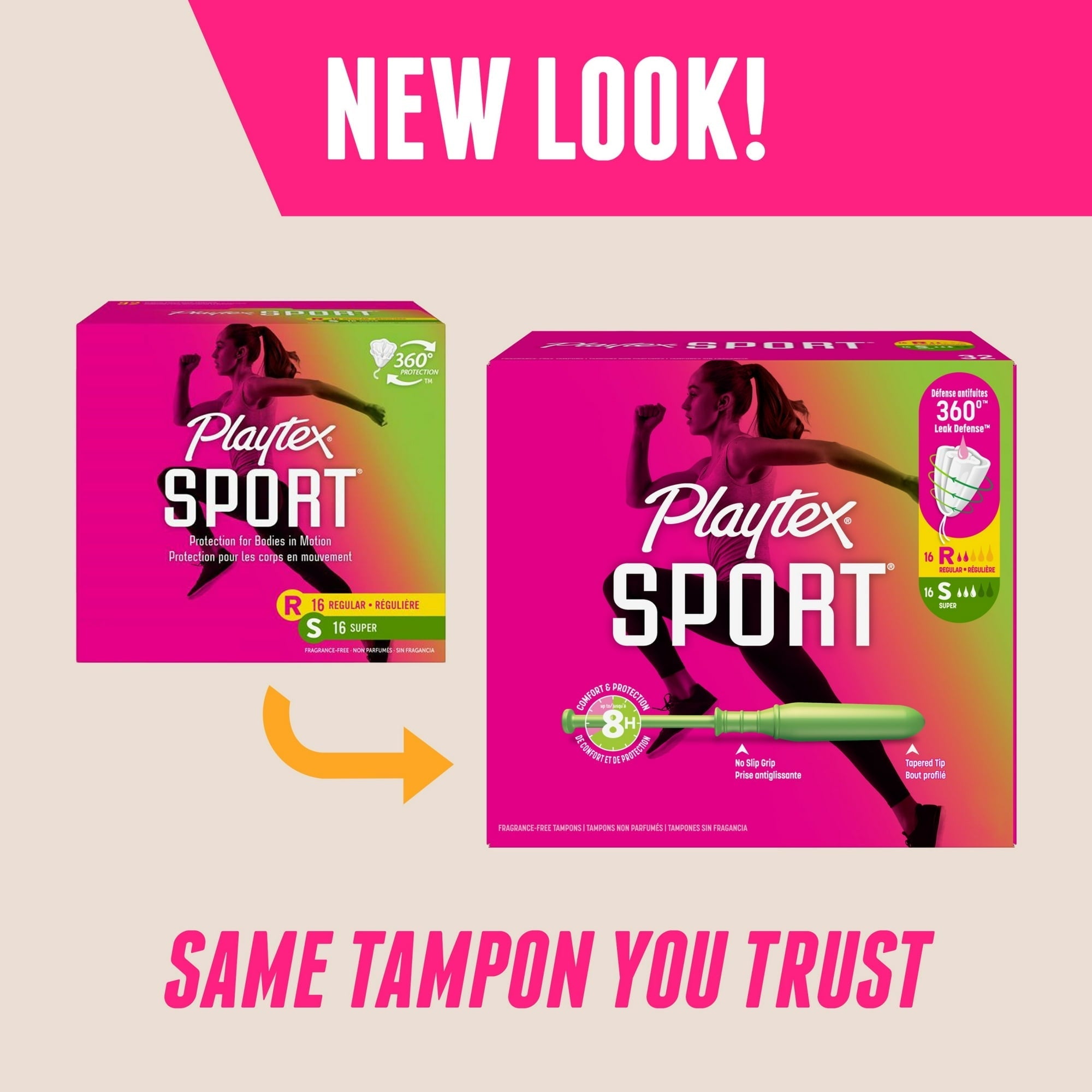 Playtex Sport Tampons, Unscented, Regular/Super (48 Count) (PACK OF 3 )