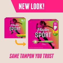 Two Playtex Sport unscented tampon boxes side by side for a new look.