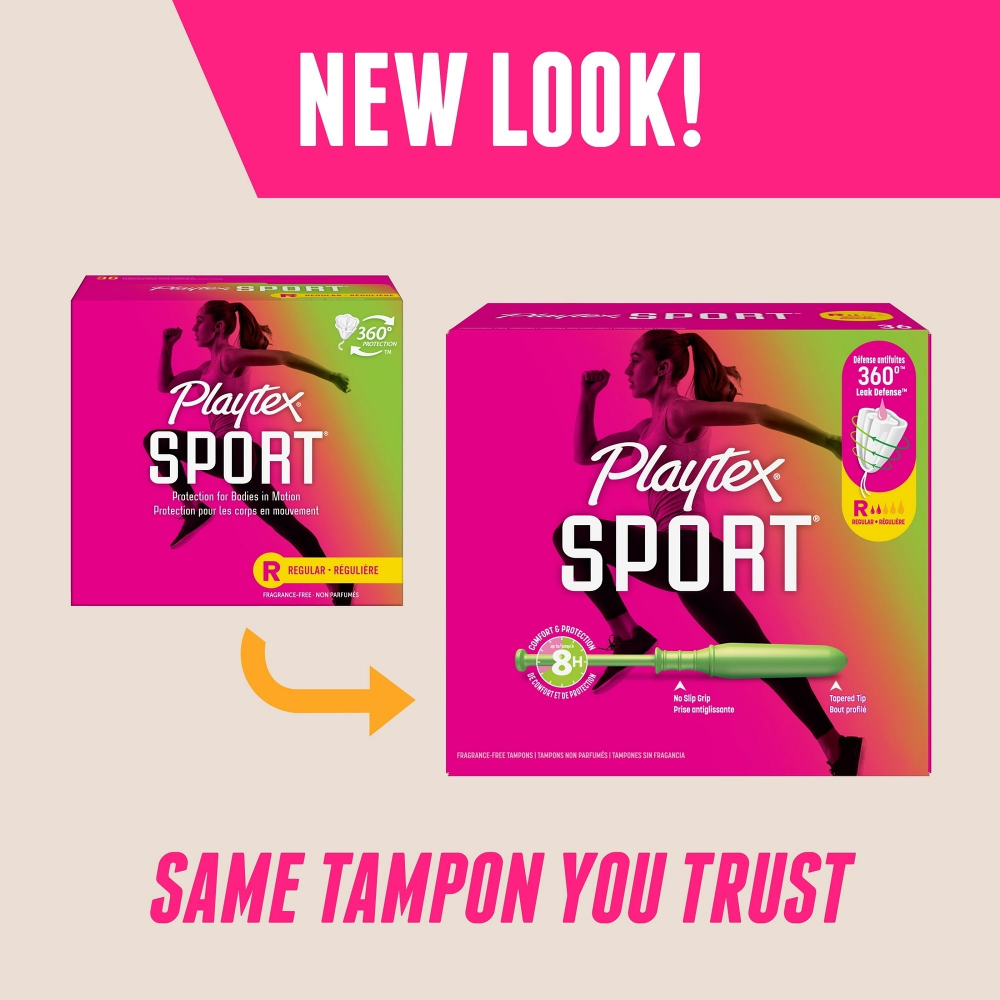 Playtex Sport Tampons, Unscented, Regular (36 Count) (PACK OF 3 )