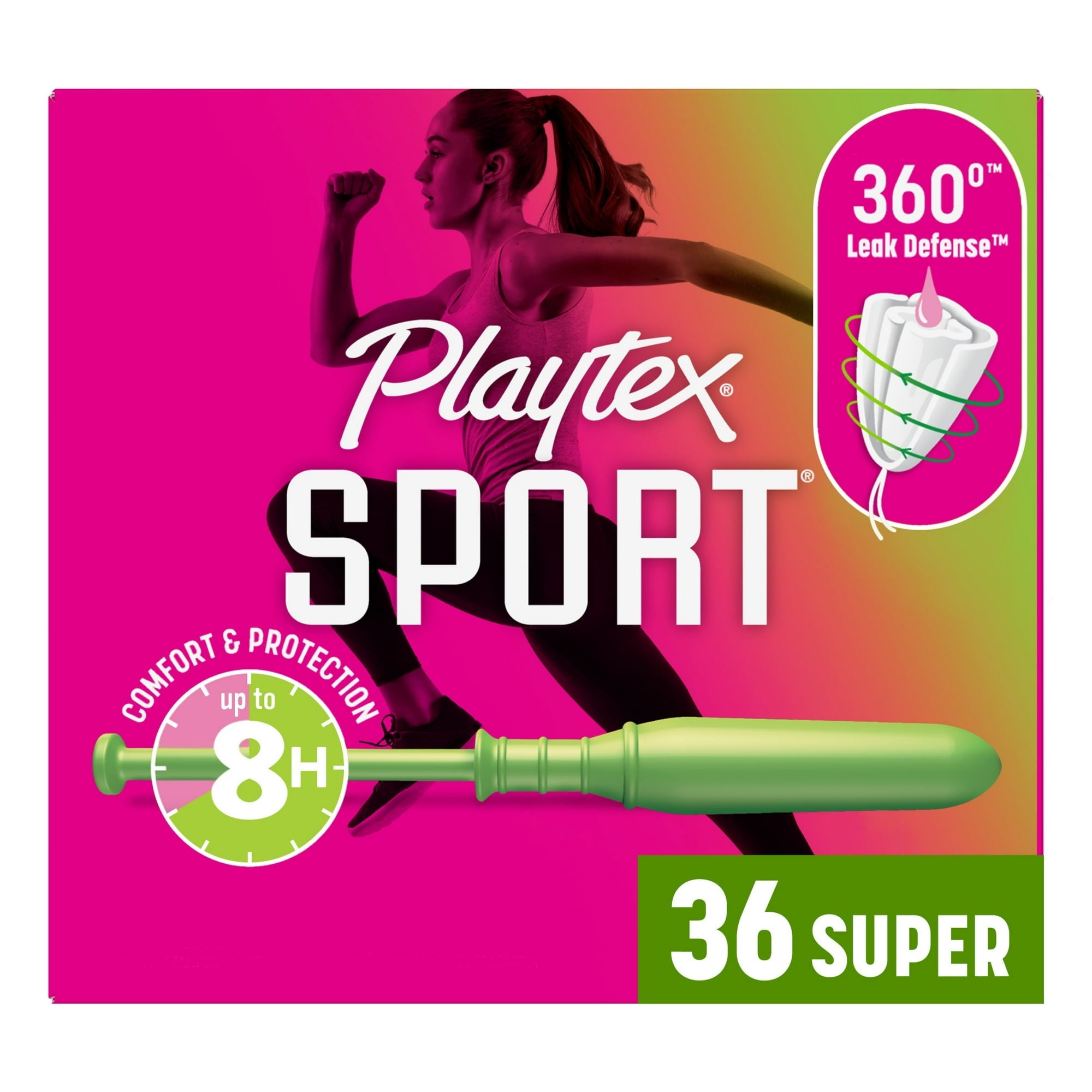 Playtex Sport Tampons, Unscented, Regular (36 Count) (PACK OF 3 )