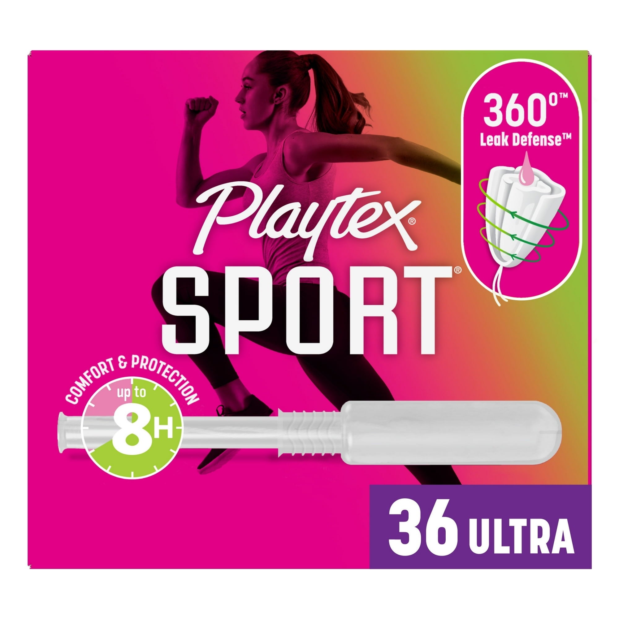Playtex Sport Tampons, Unscented, Regular (36 Count) (PACK OF 3 )