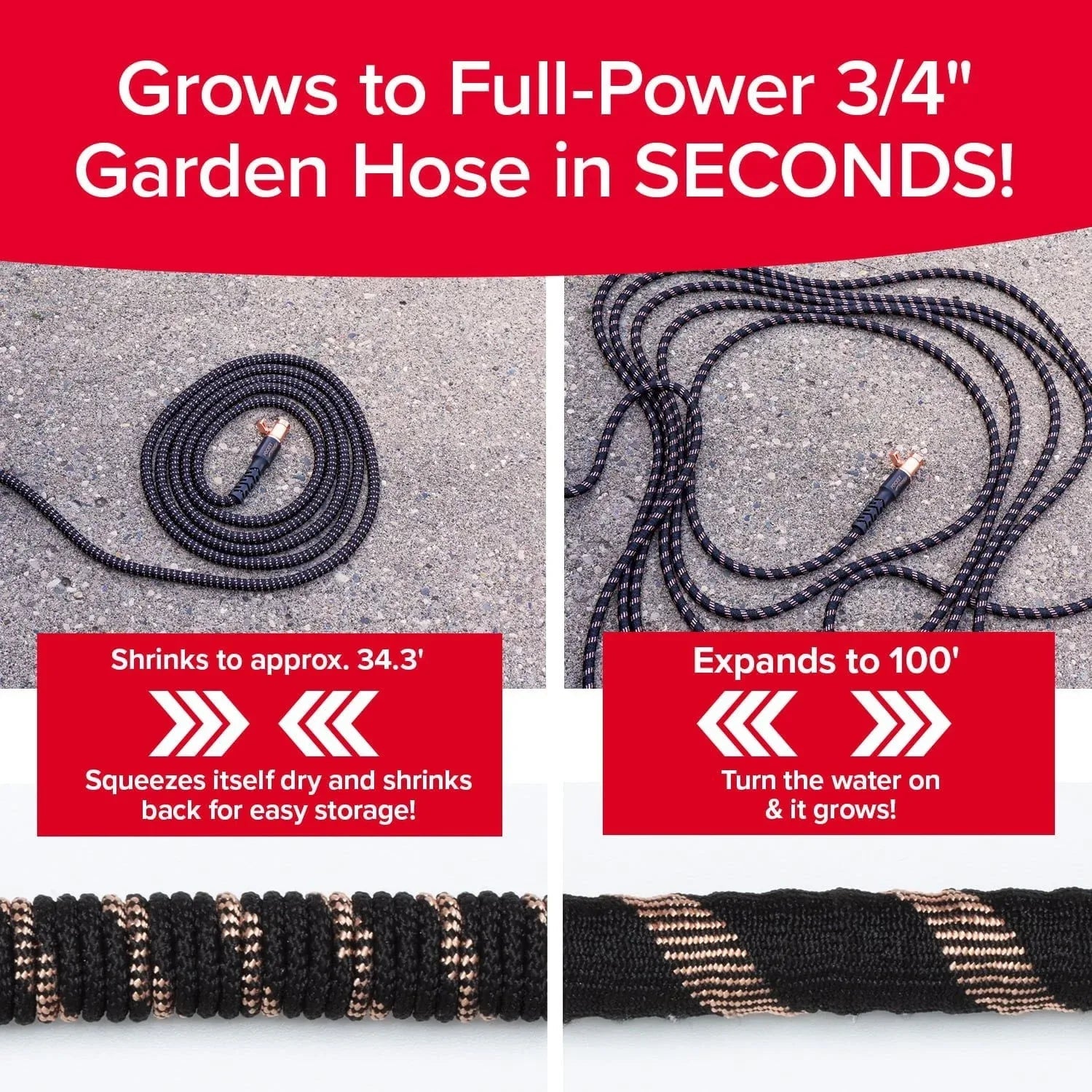 Pocket Hose Copper Bullet 100' Expandable Garden Hose