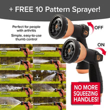 Pocket Hose Copper Bullet hose with black spray head, copper nozzles, and trigger handle