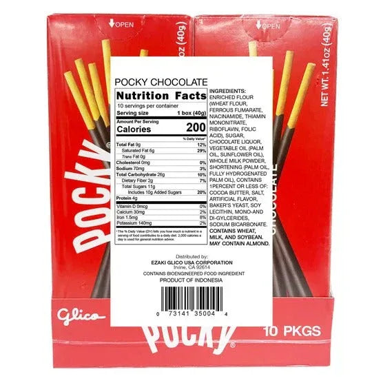 Pocky Cream Covered Biscuit Sticks, Chocolate, 1.41 oz, 10-count - USA MEGA SHOP
