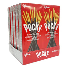 Chocolate cream biscuit stick candy multipack box, red with Pocky branding
