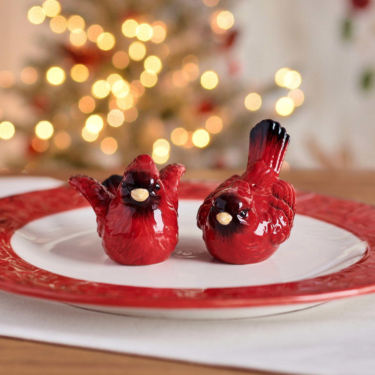 Poinsettia Holiday Cardinal Salt and Pepper Set - USA MEGA SHOP