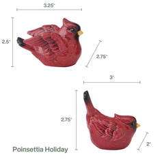 Poinsettia Holiday Cardinal Salt and Pepper Set - USA MEGA SHOP
