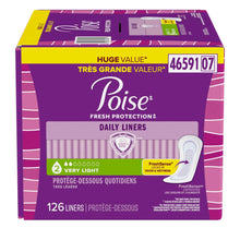 Purple Poise daily liners box, 126 count, very light bladder leak protection