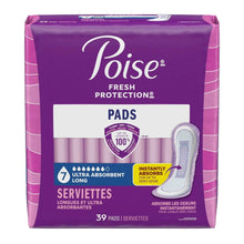 Poise fresh protection incontinence pads, 39 count, long ultra-absorbent