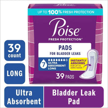 Poise incontinence pad pack, 39 count, long ultra-absorbent bladder leak pads