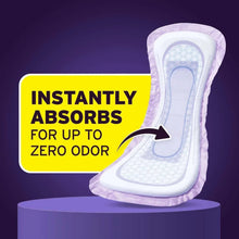 Overnight incontinence pad, white absorbent pad with curved shape