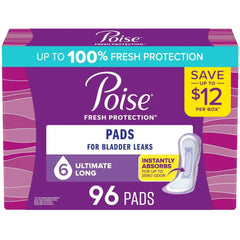 Poise Incontinence Pads, 6 Drop Ultimate Absorbency, 96 ct. - USA MEGA SHOP
