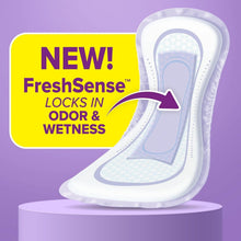 Overnight incontinence pad with FreshSense odor and wetness lock label