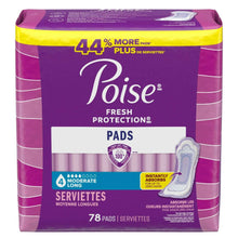 Poise Fresh Protection incontinence pads box, 78 pads, moderate long bladder leak pads