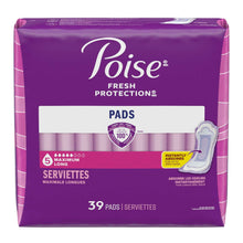 Poise Fresh Protection 39-count long pads package with bladder leak pad graphic