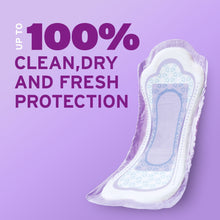 Poise incontinence pad with absorbent coverage for clean, dry, fresh protection