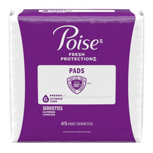 Purple incontinence pad pack front with white label for 6 ultimate long pads