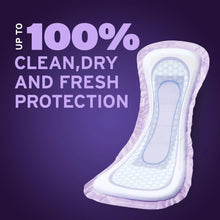 Poise overnight bladder leak pad with clean, dry and fresh protection design