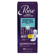 Poise overnight ultra-thin incontinence pad box with wings and 20 count