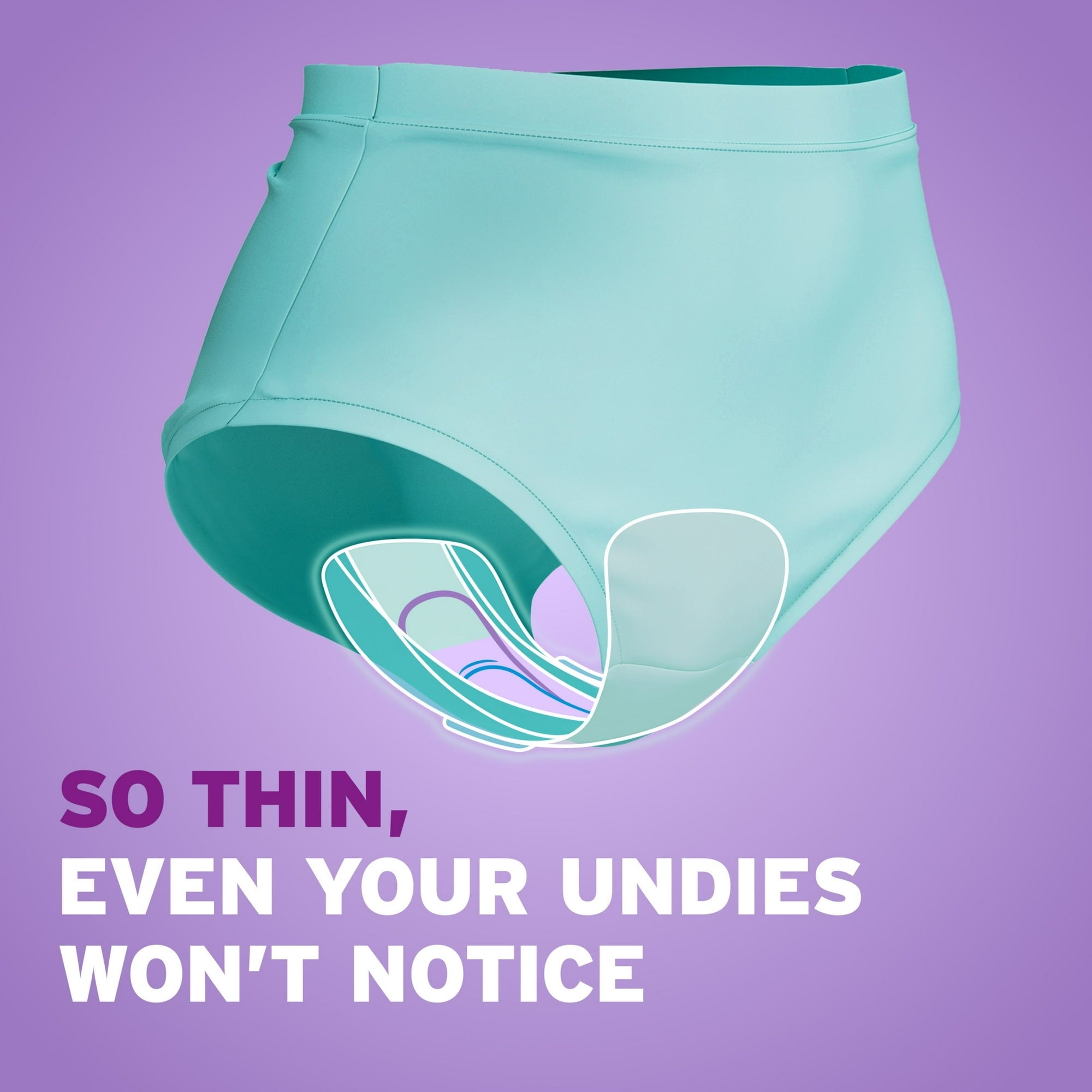 Poise Ultra Thin Incontinence Pads with Wings, 4 Drop Moderate Absorbency, 54 Count