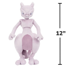 12-inch Mewtwo plush toy, seated-style full body with darker purple belly patch