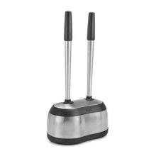 Polder Stainless-Steel Dual Bath Caddy with Toilet Brush and Plunger