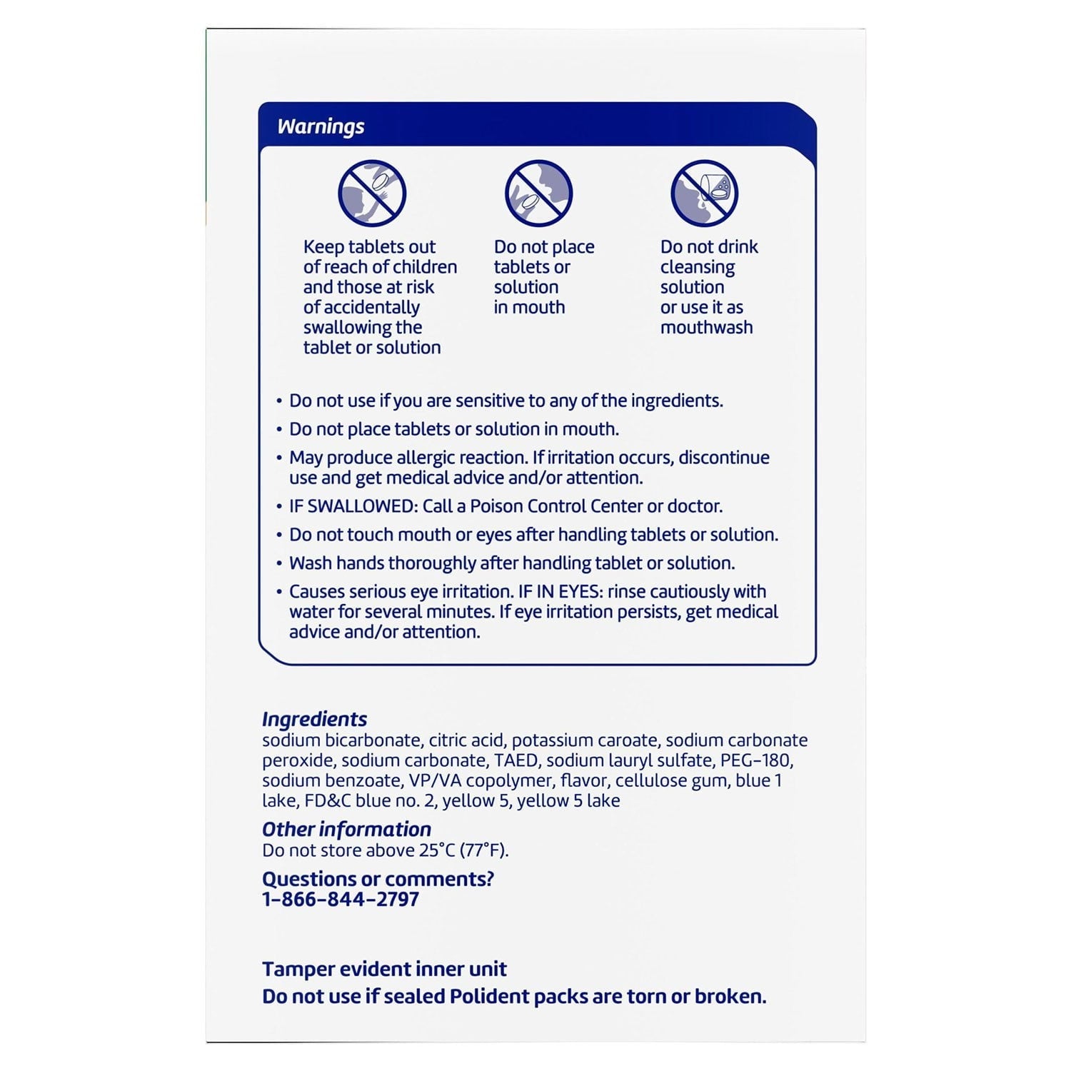 Polident Rapid Clean Dental Cleanser Tablets, 102 ct., 2 pk. (PACK OF 3 )