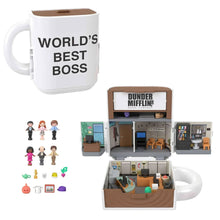 White coffee-mug compact with “World’s Best Boss” text and brown lid
