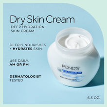 POND’S Dry Skin Cream face moisturizer jar with open lid and white cream