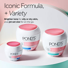Set of POND’S Clarant B3 cream jars in white with pink lids, varying sizes