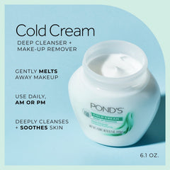 PONDâ€™S Cold Cream Cleanser, Hydrating Makeup Remover & Deep Cleansing Face Cream â€“ 6.1 oz