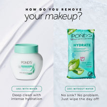 POND’S Cold Cream cleanser jar and makeup remover wipes pack, flat lay