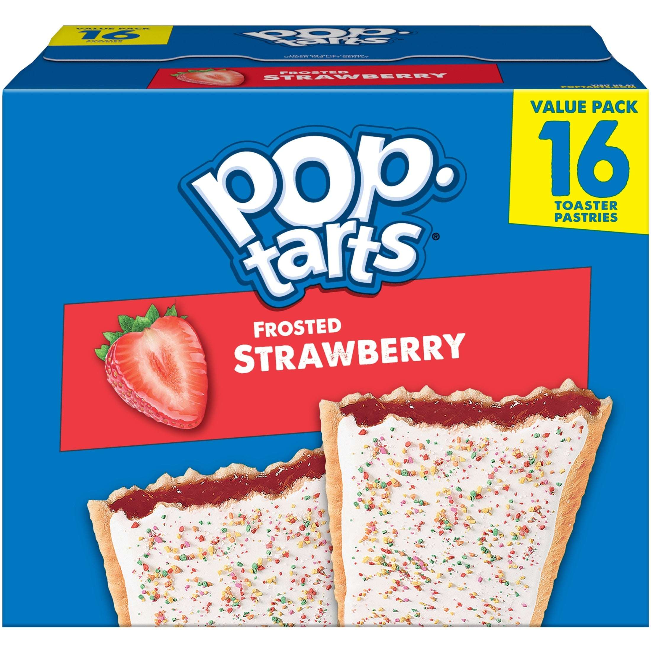 Pop-Tarts Frosted Strawberry Toaster Pastries, Breakfast Foods, Shelf-Stable, 13.5 oz (8 Count)