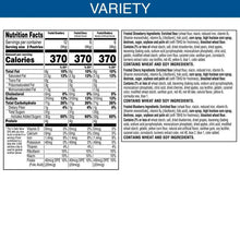 Pop-Tarts variety pack nutrition facts panel and ingredient information