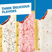 Three frosted Pop-Tarts toaster pastries with colorful sprinkles